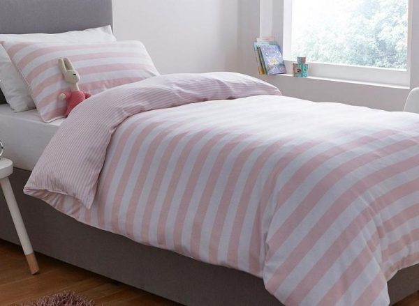 Silentnight Jersey Stripes Duvet Set Pink