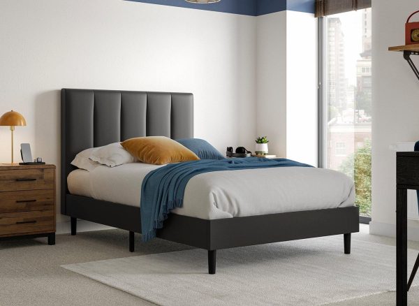 Lynton Faux Leather Bed Frame 40 Small Double Black