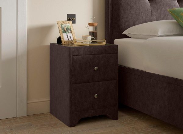 Kimberley Upholstered Bedside Table Brown