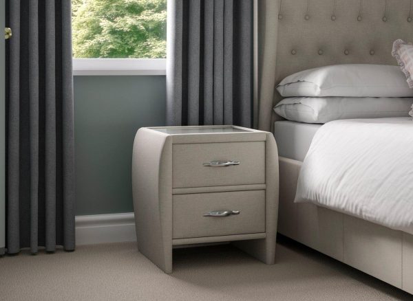 Sana Upholstered Bedside Table Cream