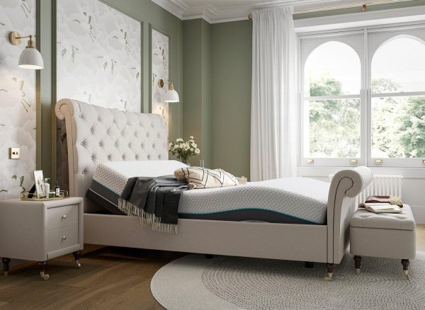 Alana Sleepmotion Adjustable Upholstered Bed Frame 46 Double Cream