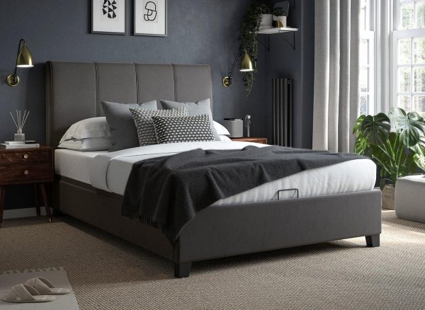 Francesca Upholstered Ottoman Bed Frame 30 Single Grey