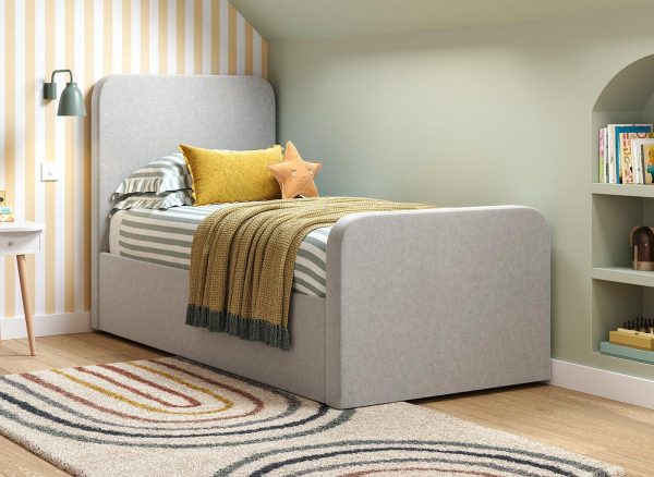 Margot Kids Upholstered Bed Frame 30 Single Grey