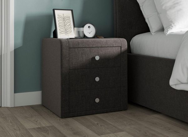 Paris Upholstered Bedside Table Grey