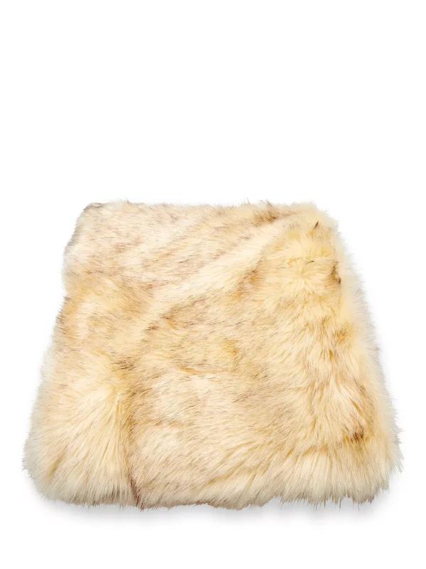 Laura Ashley Berwyn Faux Fur Throw Cream