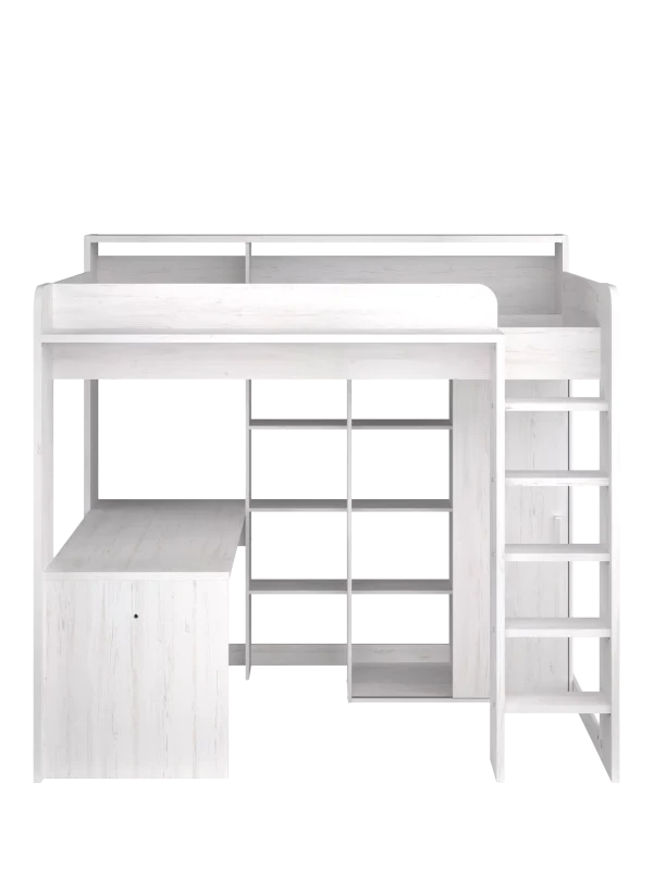 Kids Avenue Parisot Higher High Sleeper Bed Frame with Desk and Wardrobe European Single