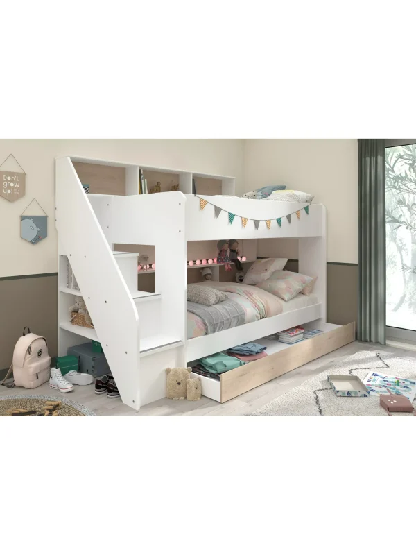 Kids Avenue Parisot Biblio Bunkbed European Single WhiteOak