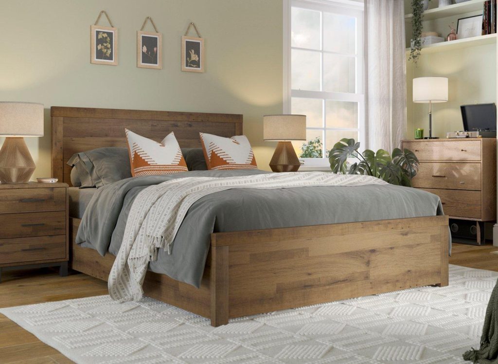 Tribeca Wooden Ottoman Bed Frame 50 King Brown