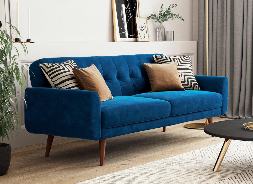 Gallway 3 Seater Sofa Bed Blue