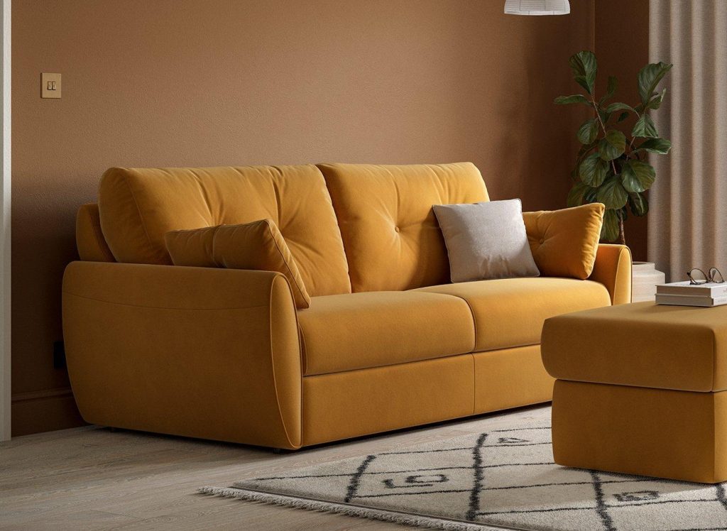 Vicenza 3 Seater Pull Out Sofa Bed Orange