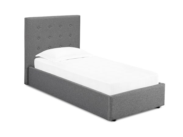 LPD Furniture Lucca Grey Single Fabric Bed