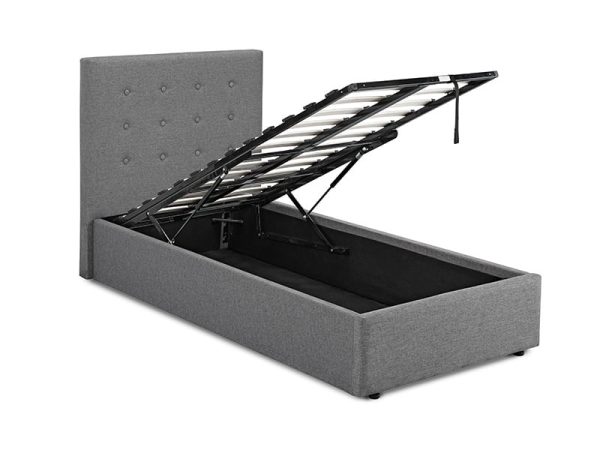 LPD Furniture Lucca Grey Ottoman Single Ottoman Bed