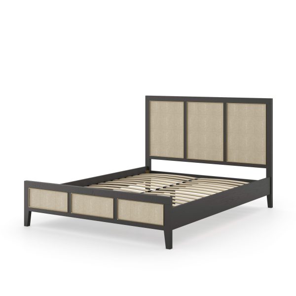 Rae Bed Black Shagreen Double