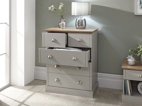 GFW Kendal 2 plus 3 Drawer Chest Paint Grey Drawer Chest