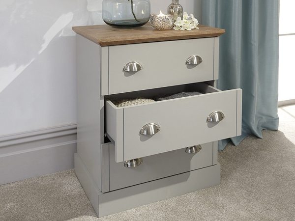 GFW Kendal 3 Drawer Chest Paint Grey Drawer Chest