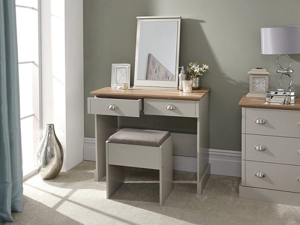 GFW Kendal Dressing Table with Stool Paint Grey Dressing Table