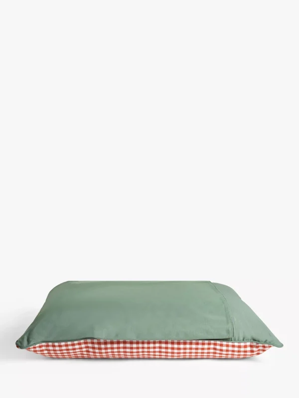 John Lewis PlainGingham Pet Bed GreenMulti