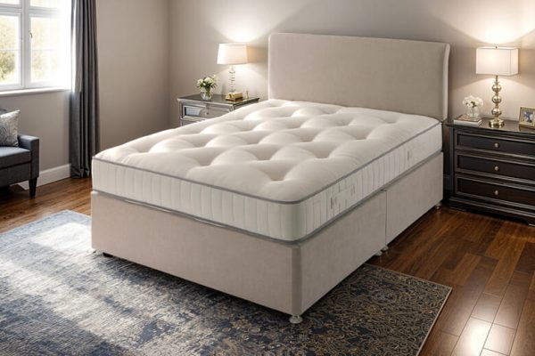 Hypnos Imperial Ortho Supreme Mattress + Premium Divan Bed Sage Grey 4 Drawers Super King | Bed Sava