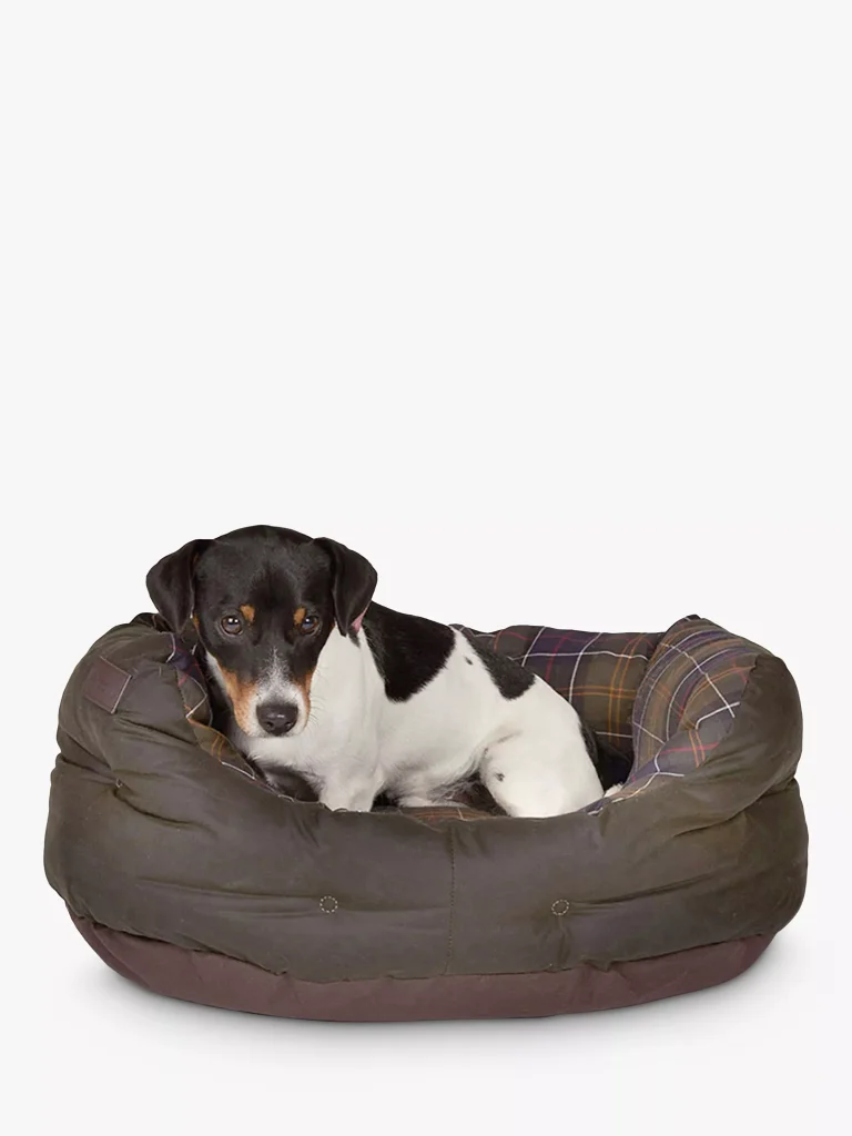 Barbour Tartan Quilted Dog Bed Olive Green