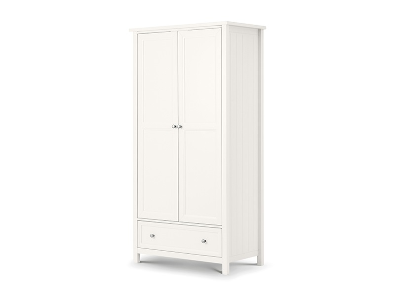 Julian Bowen Maine 2 Door Combination Wardrobe Surf White Wardrobe