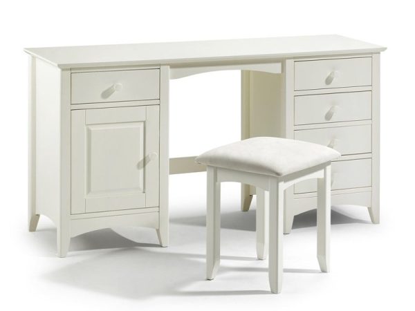 Julian Bowen Cameo Twin Pedestal Dressing Table Stone White Dressing Table