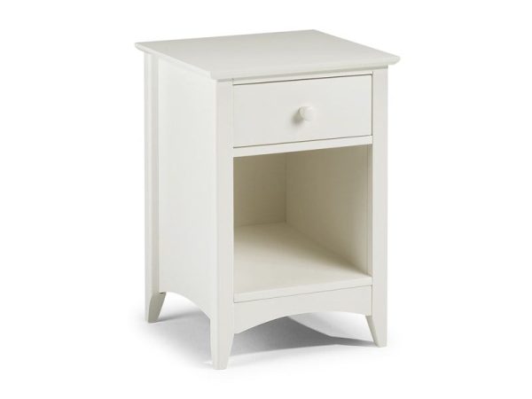 Julian Bowen Cameo 1 Drawer Bedside Stone White Bedside Chest