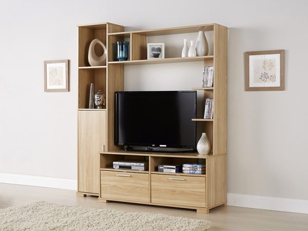 GFW Carmen 3 Piece Lounge Display Unit Oak Furniture