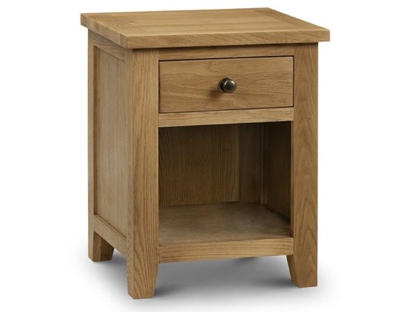 Julian Bowen Marlborough Oak 1 Drawer Bedside Oak Bedside Chest