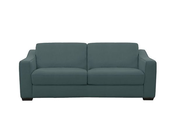 Optimus Space Saving BV Leather Sofa Bed with Memory Foam Mattress BV Lake Green