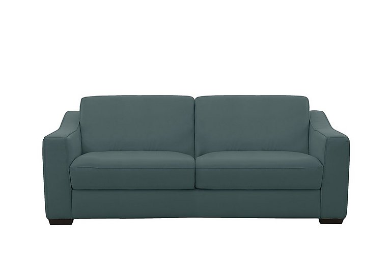 Optimus Space Saving BV Leather Sofa Bed with Memory Foam Mattress BV Lake Green