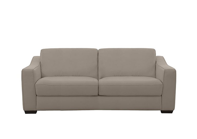 Optimus Space Saving BV Leather Sofa Bed with Memory Foam Mattress BV Taupe