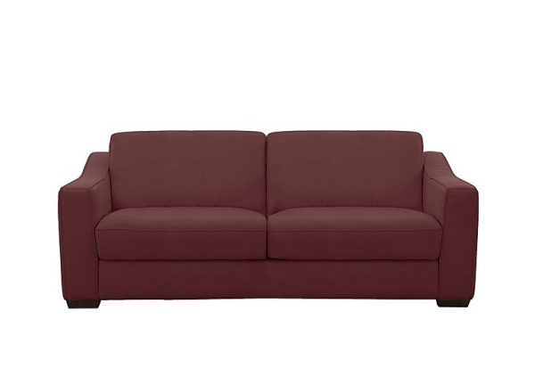 Optimus Space Saving BV Leather Sofa Bed with Memory Foam Mattress BV Deep Red