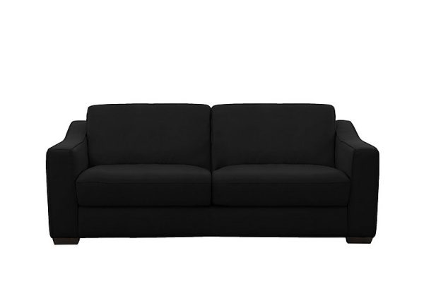 Optimus Space Saving NC Leather Sofa Bed with Memory Foam Mattress Black