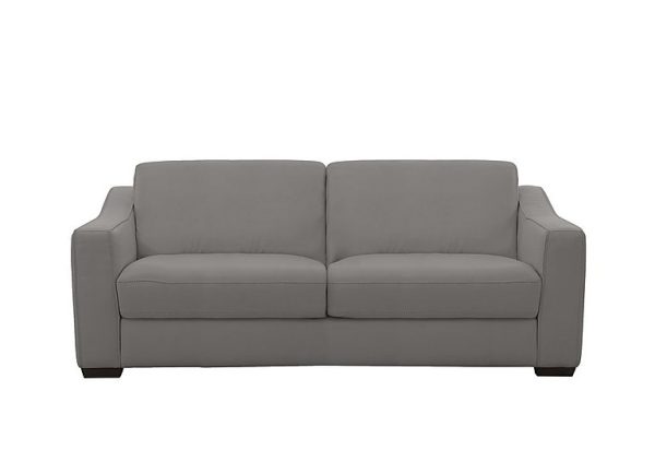 Optimus Space Saving NC Leather Sofa Bed with Memory Foam Mattress Sleet