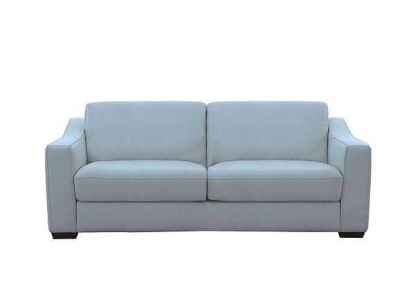 Optimus Space Saving NC Leather Sofa Bed with Memory Foam Mattress Pearl Blue