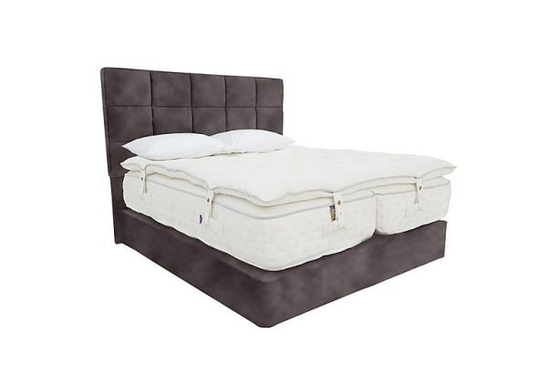 Harrison Spinks Yorkshire 30K MediumFirm 2 Drawer Divan Set with Zip and Link Mattress with Topper King Size Lovely Asphalt