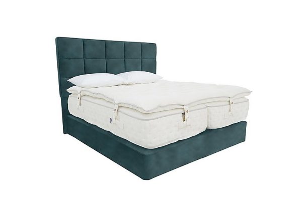 Harrison Spinks Yorkshire 30K MediumFirm 2 Drawer Divan Set with Zip and Link Mattress with Topper King Size Lovely Ocean