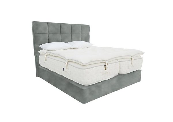 Harrison Spinks Yorkshire 30K 2 Drawer Firm Divan Set with Zip and Link Firm Mattress with Topper King Size Lovely Slate