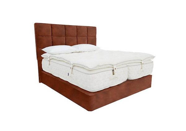 Harrison Spinks Yorkshire 30K Medium 2 Drawer Divan Set with Zip and Link Mattress with Topper King Size Lovely Umber