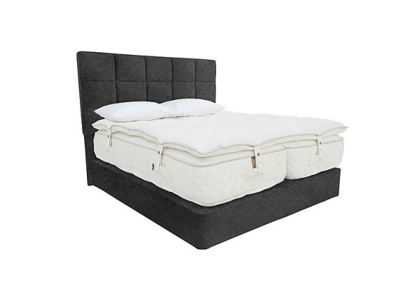 Harrison Spinks Yorkshire 30K 2 Drawer Firm Divan Set with Zip and Link Firm Mattress with Topper King Size Mole Charcoal