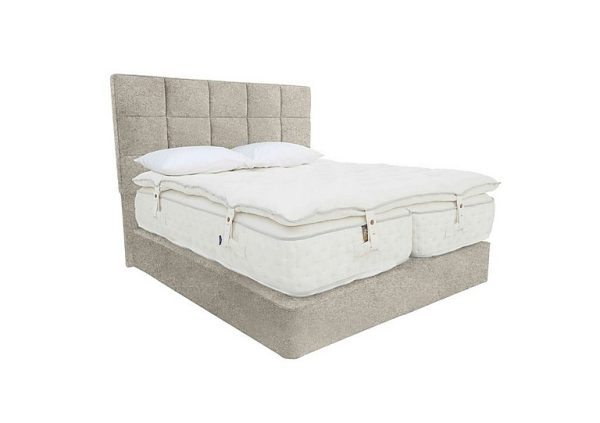 Harrison Spinks Yorkshire 30K Medium 2 Drawer Divan Set with Zip and Link Mattress with Topper King Size Mole Pebble