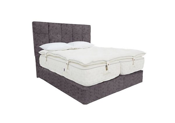 Harrison Spinks Yorkshire 30K MediumFirm 2 Drawer Divan Set with Zip and Link Mattress with Topper King Size Opal Heather