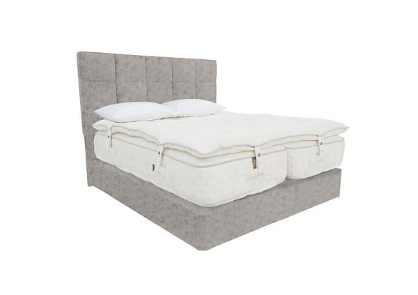 Harrison Spinks Yorkshire 30K Medium 2 Drawer Divan Set with Zip and Link Mattress with Topper King Size Opal Sterling