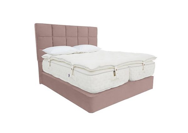 Harrison Spinks Yorkshire 30K Medium 2 Drawer Divan Set with Zip and Link Mattress with Topper King Size Seven Blossom