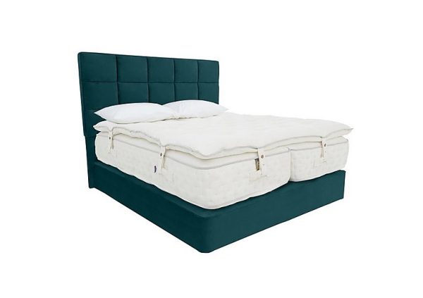 Harrison Spinks Yorkshire 30K Medium 2 Drawer Divan Set with Zip and Link Mattress with Topper King Size Seven Emerald