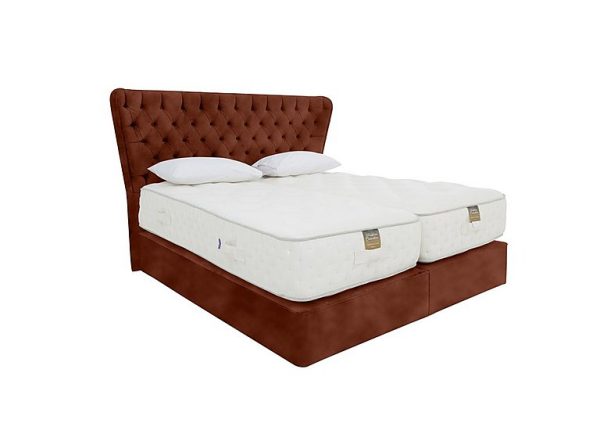 Harrison Spinks Yorkshire 25K Medium 4 Drawer Divan Set with Zip and Link Mattress Super King Lovely Umber