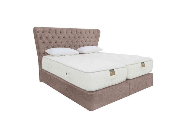 Harrison Spinks Yorkshire 25K 2 Drawer Firm Divan Set with Zip and Link Firm Mattress King Size Mole Camel