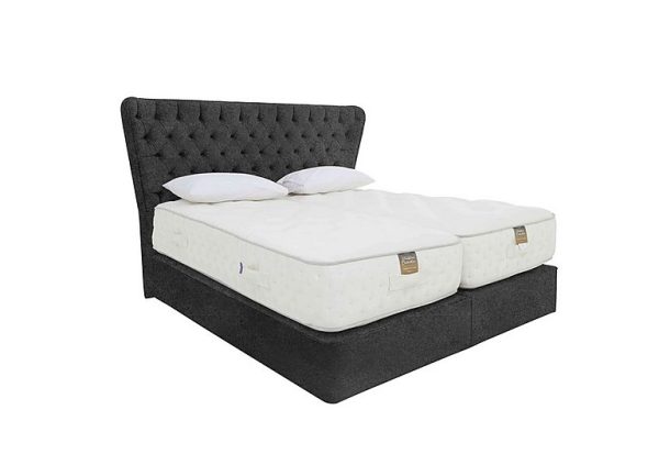 Harrison Spinks Yorkshire 25K 2 Drawer Firm Divan Set with Zip and Link Firm Mattress King Size Mole Charcoal