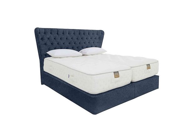 Harrison Spinks Yorkshire 25K 2 Drawer Firm Divan Set with Zip and Link Firm Mattress King Size Mole Denim