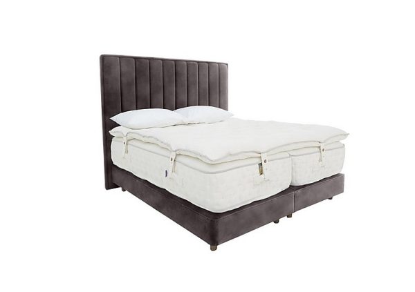 Harrison Spinks Yorkshire 40K Shallow Divan Set with Zip and Link Mattress with Topper King Size Lovely Asphalt